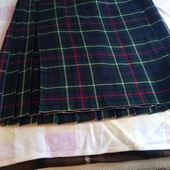 Vintage Green Wool Kilt From Jedburgh Scotland Size 12 - Picture 2 of 7
